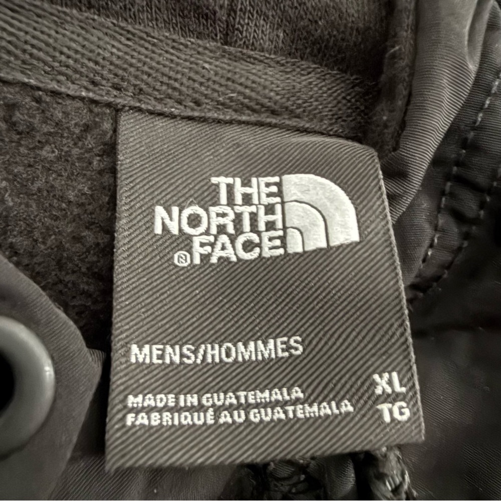 The North Face Black Hoodie with Yellow Logo Men’s XL Pocket‎ Sweatshirt - Picture 8 of 12